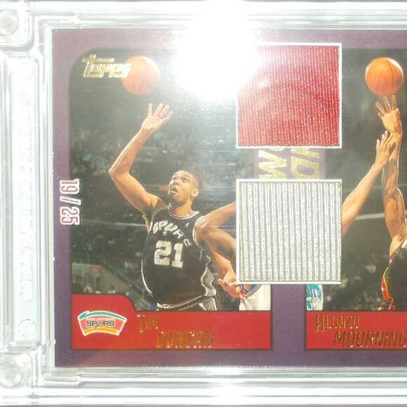 Tim Duncan Alonzo Mourning DUAL Relic Jersey Fusion Series 2 Spurs Heat #19/25 - Picture 3 of 5